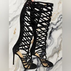 Tamara Mellon Black Strappy Heels